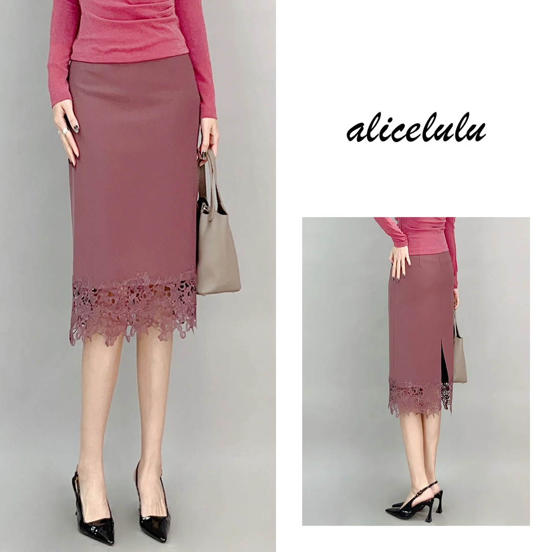1 ALICE 翩然而至半身裙 蕾丝拼接 包臀显瘦 S622096W