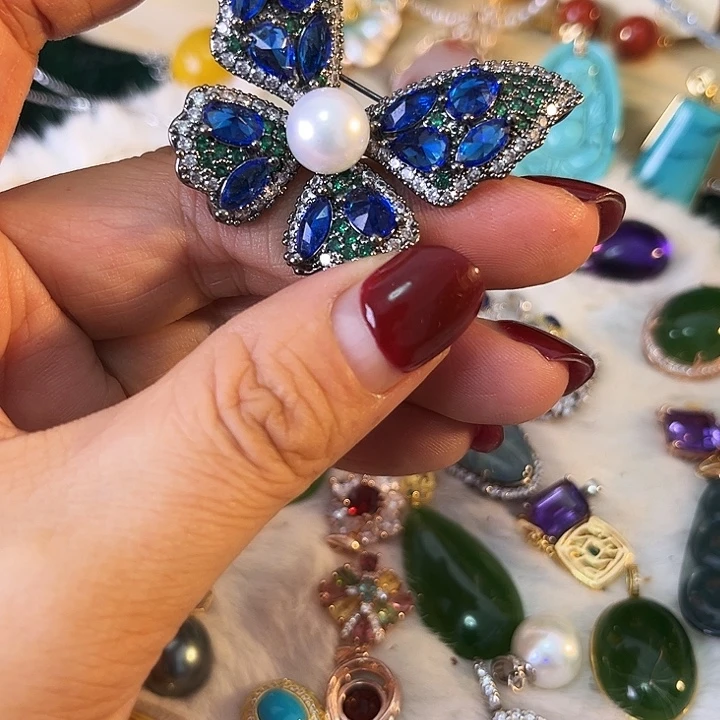 银S925镶嵌淡水珍珠颈饰