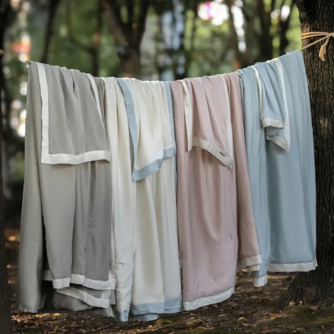 觅森懒人被嗷嗷软可水洗春秋被四件套植鞣水洗80支天丝春秋被