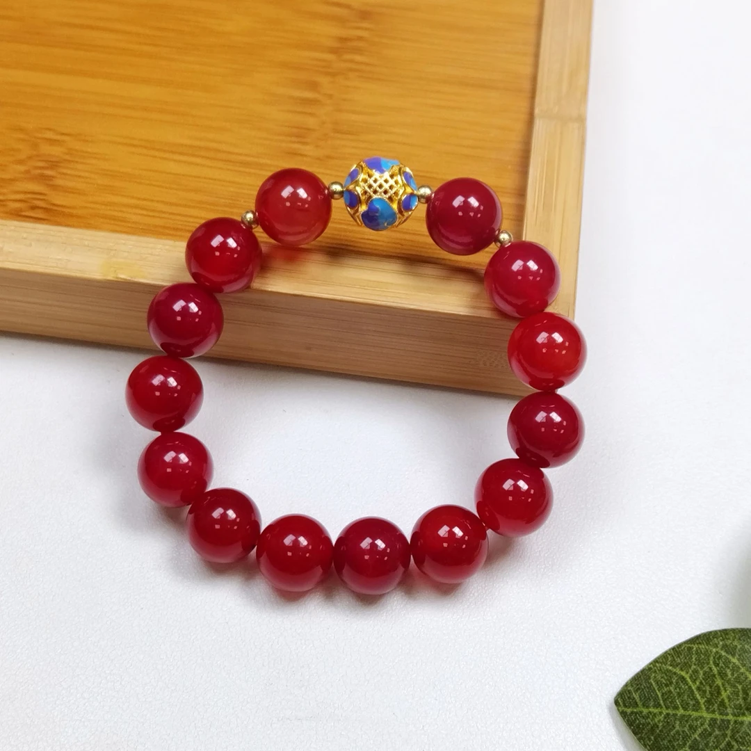 【侯总甄选】1011 天然鸡血红玛瑙DIY设计手串-