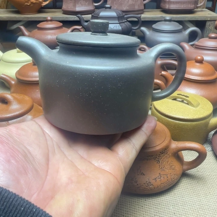 紫泥茶壶宜兴紫砂壶半手工德中壶，240cccc