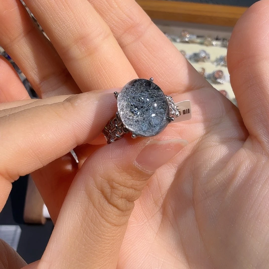 水晶戒指银S925镶嵌?***?戒指