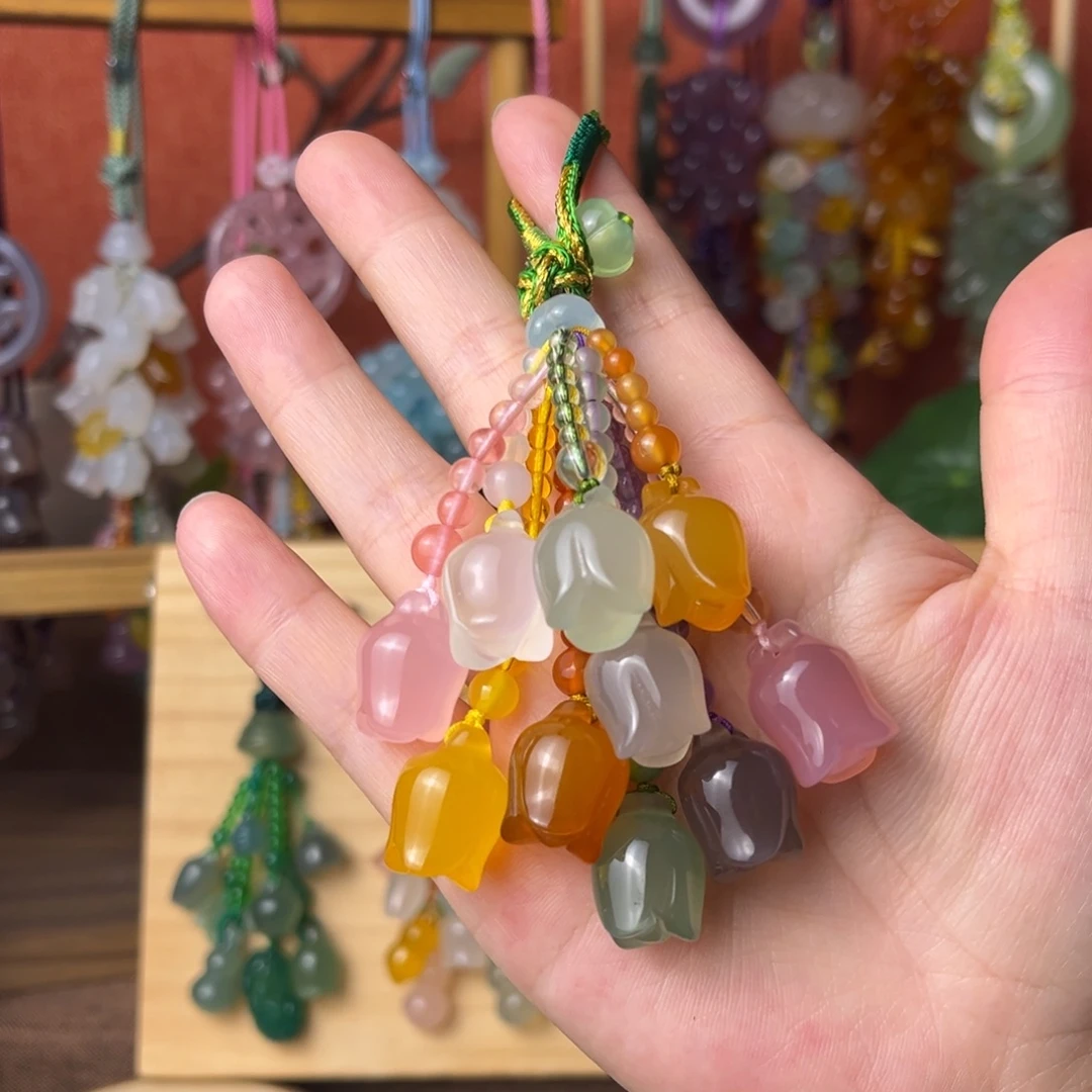 彩色风铃花钥匙挂件