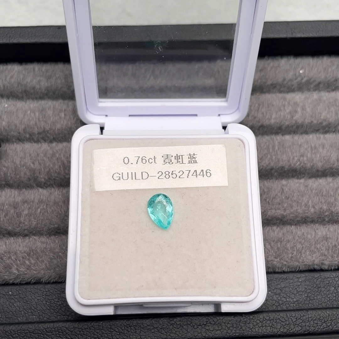 帕拉依巴碧玺裸石未镶嵌0.76ct帕拉伊巴霓虹蓝吉尔德