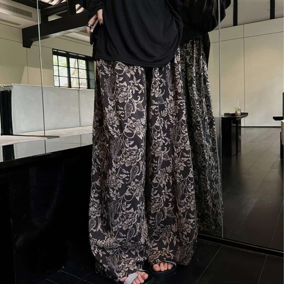 Alingsong【罗马画报】桑蚕丝长裤柔软百搭显瘦裤s1119