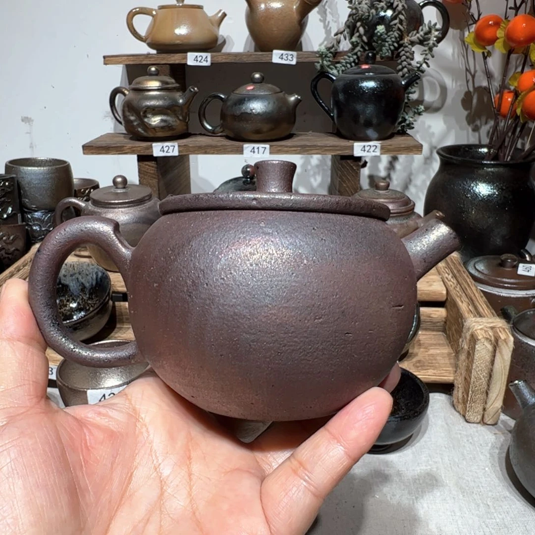 壶建水紫陶紫泥柴烧壶