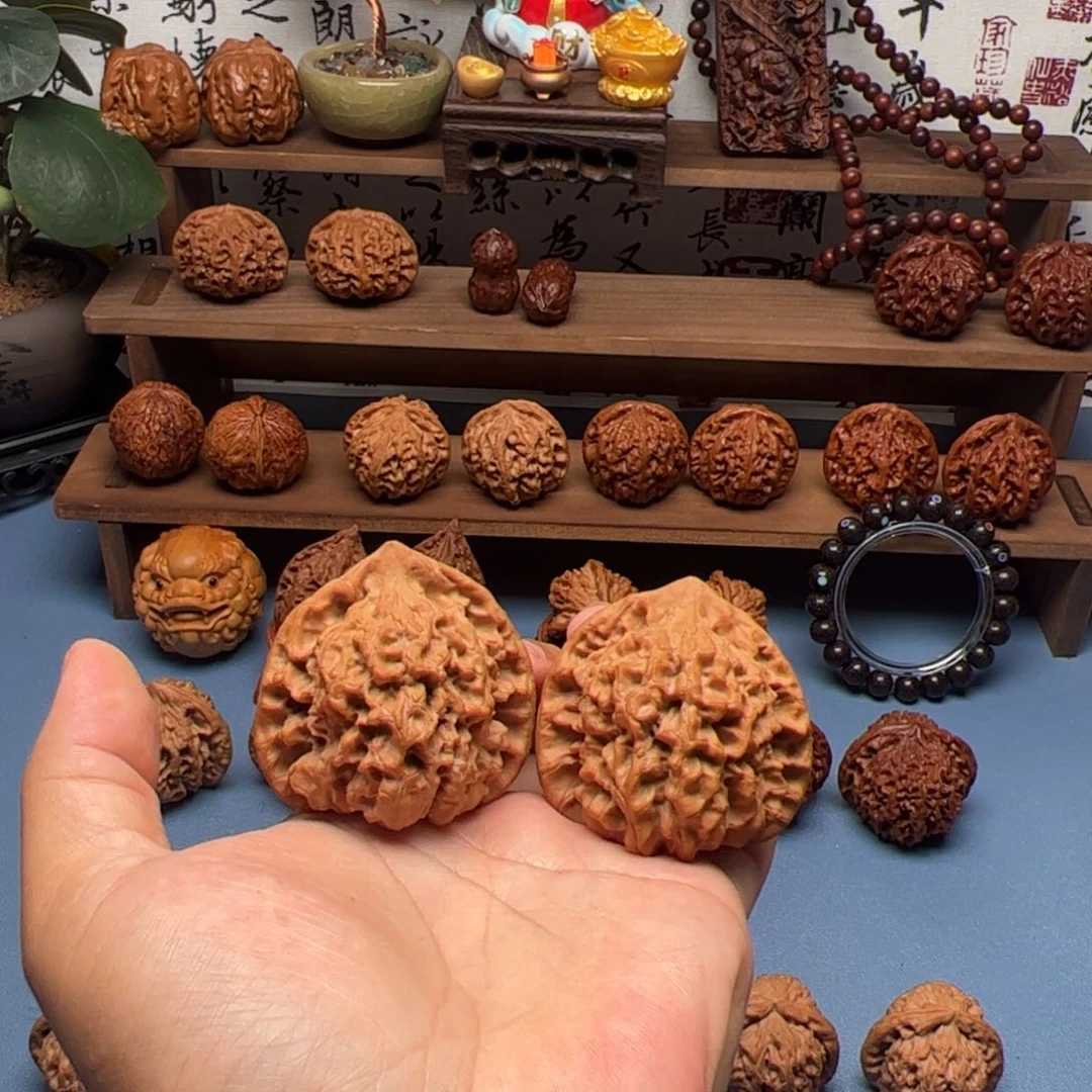 文玩核桃把件47尺麒麟纹大官帽
