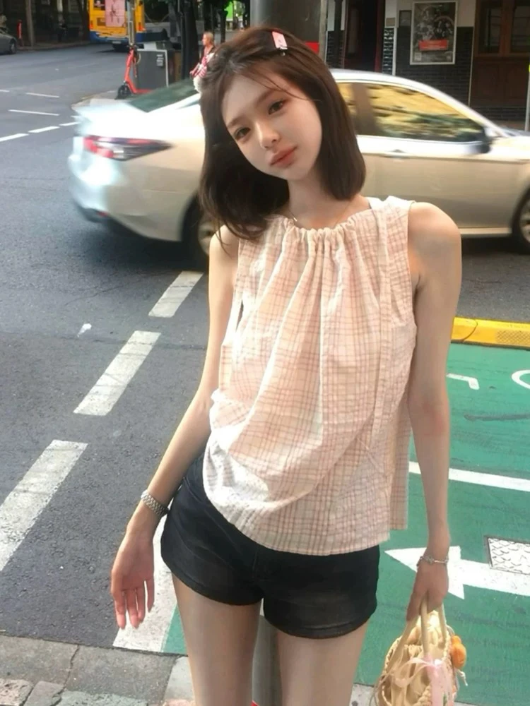 设计感宽松独特绝美漂亮外穿小背心女夏季2025新款无袖泰式小上衣