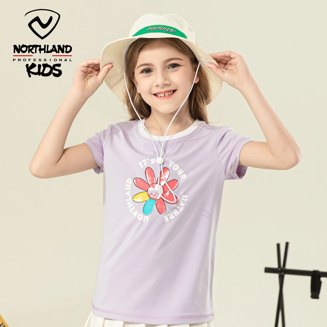 女童短袖t恤速干衣新款大童夏装冰感休闲上衣运动透气时尚印花