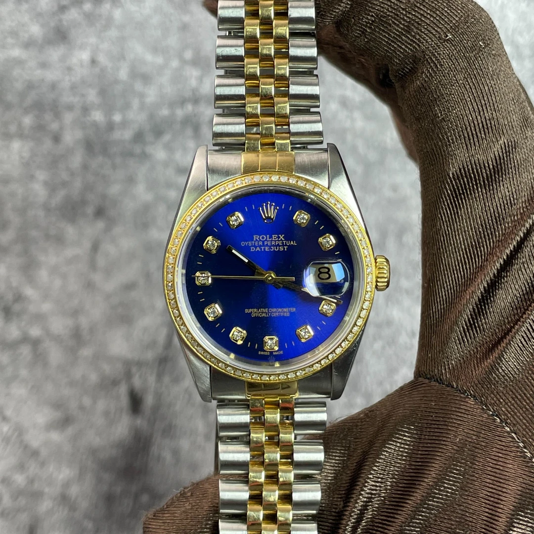 99新 Rolex/劳力士 日志系列-自动机械-蓝盘钻刻钻圈-36mm