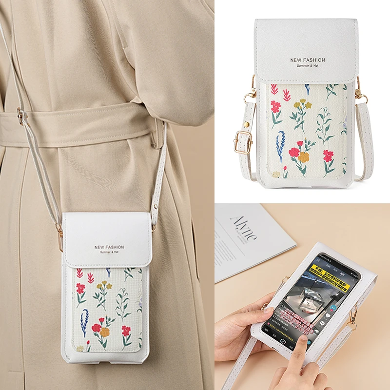 2025斜挎磁扣百搭女士手机包斜挎款可触屏扣式防尘简约肩包单肩款