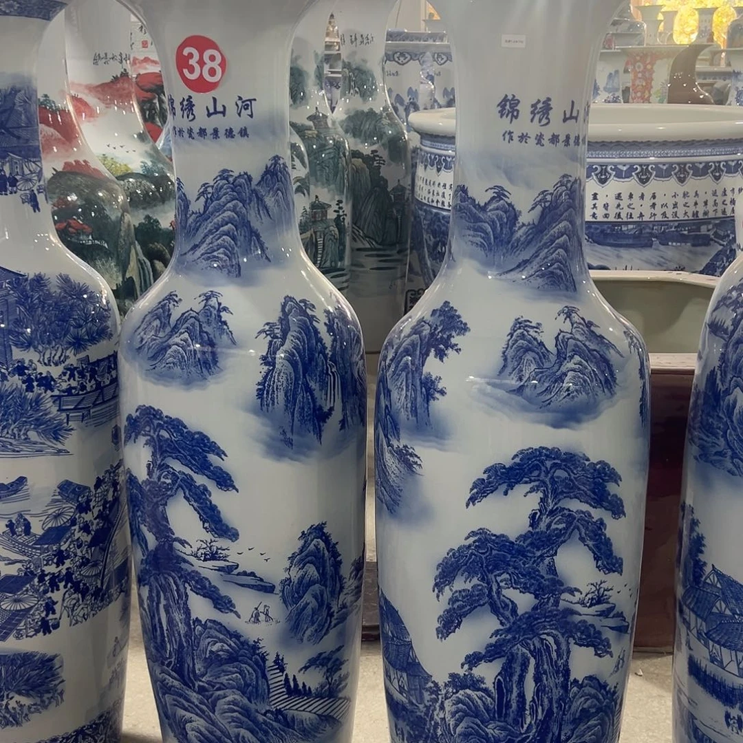 杨***杨陶瓷景德镇陶瓷大花一米二一对