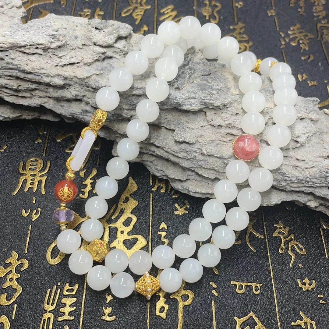 BY0613FSYN标081 北玉精选 和田玉项链