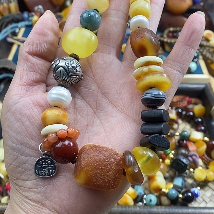 蜜蜡未镶嵌项链项链