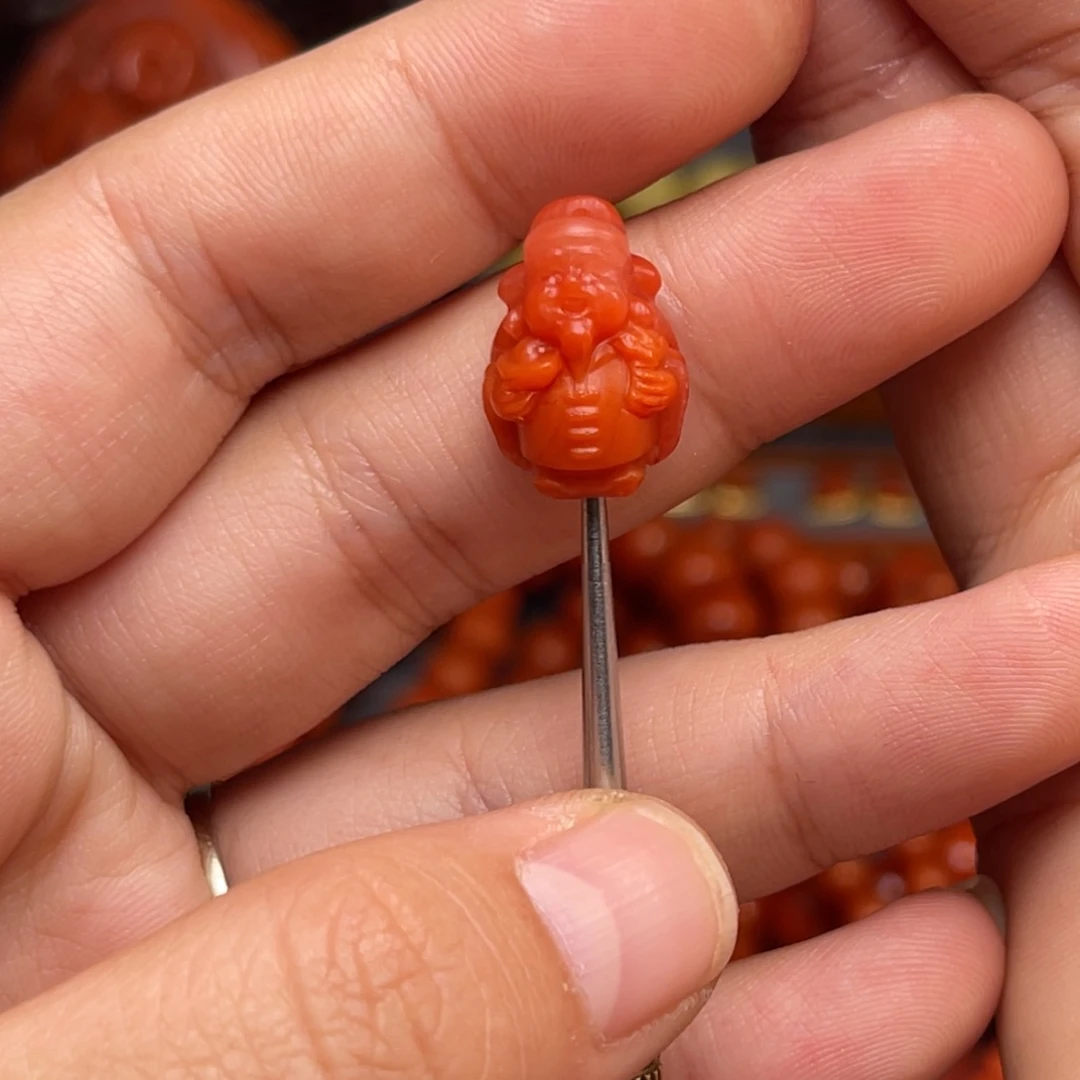 南红玛瑙财神卡12毫米左右未镶嵌