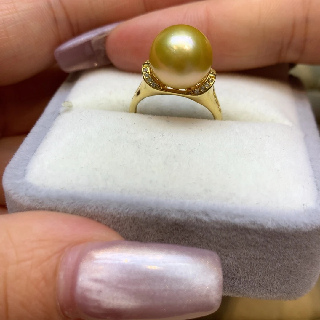 银S925镶嵌戒指海水珍珠