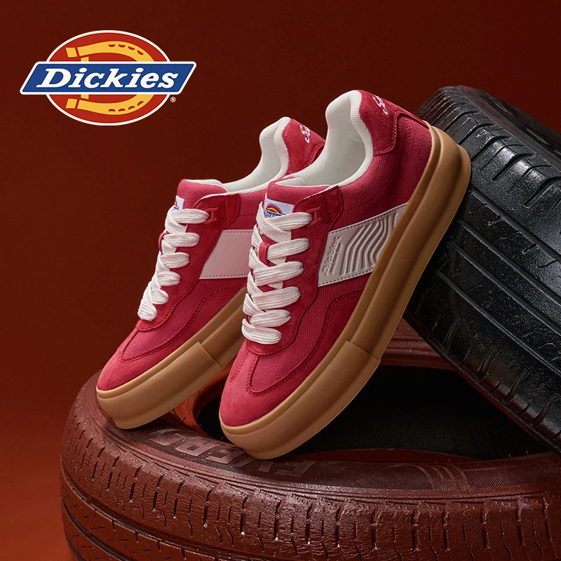 Dickies2025冬季百搭德训鞋户外运动休闲鞋小众红色德训透气鞋子