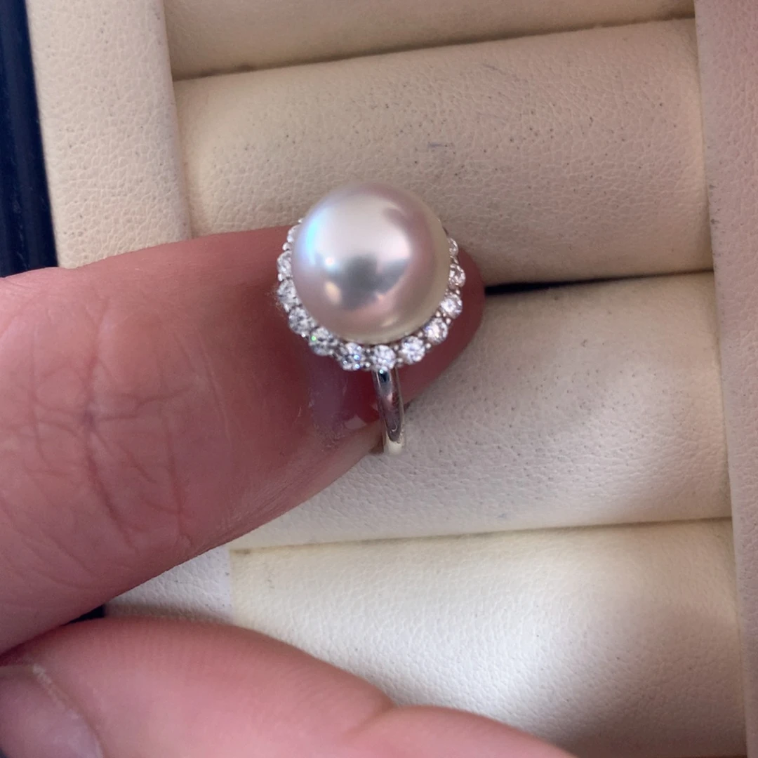 海水珍珠戒指银S925镶嵌