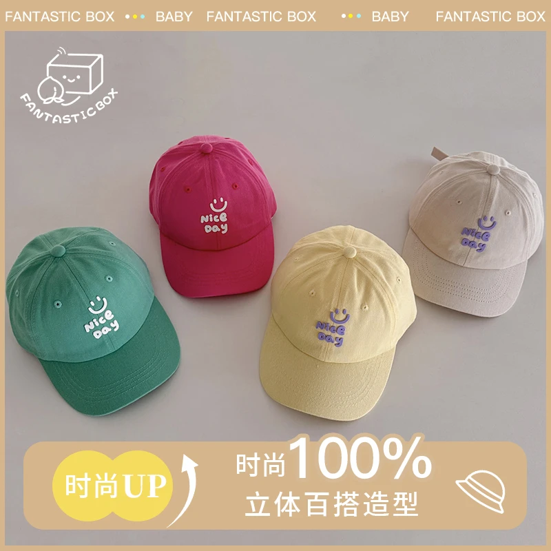 儿童棒球帽2025春季新款韩版男女童字母时尚宝宝帽子遮阳鸭舌帽