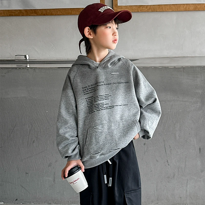 【2025秋款上新】男童卫衣儿童春秋季韩版连帽上衣中大童百搭帅气潮