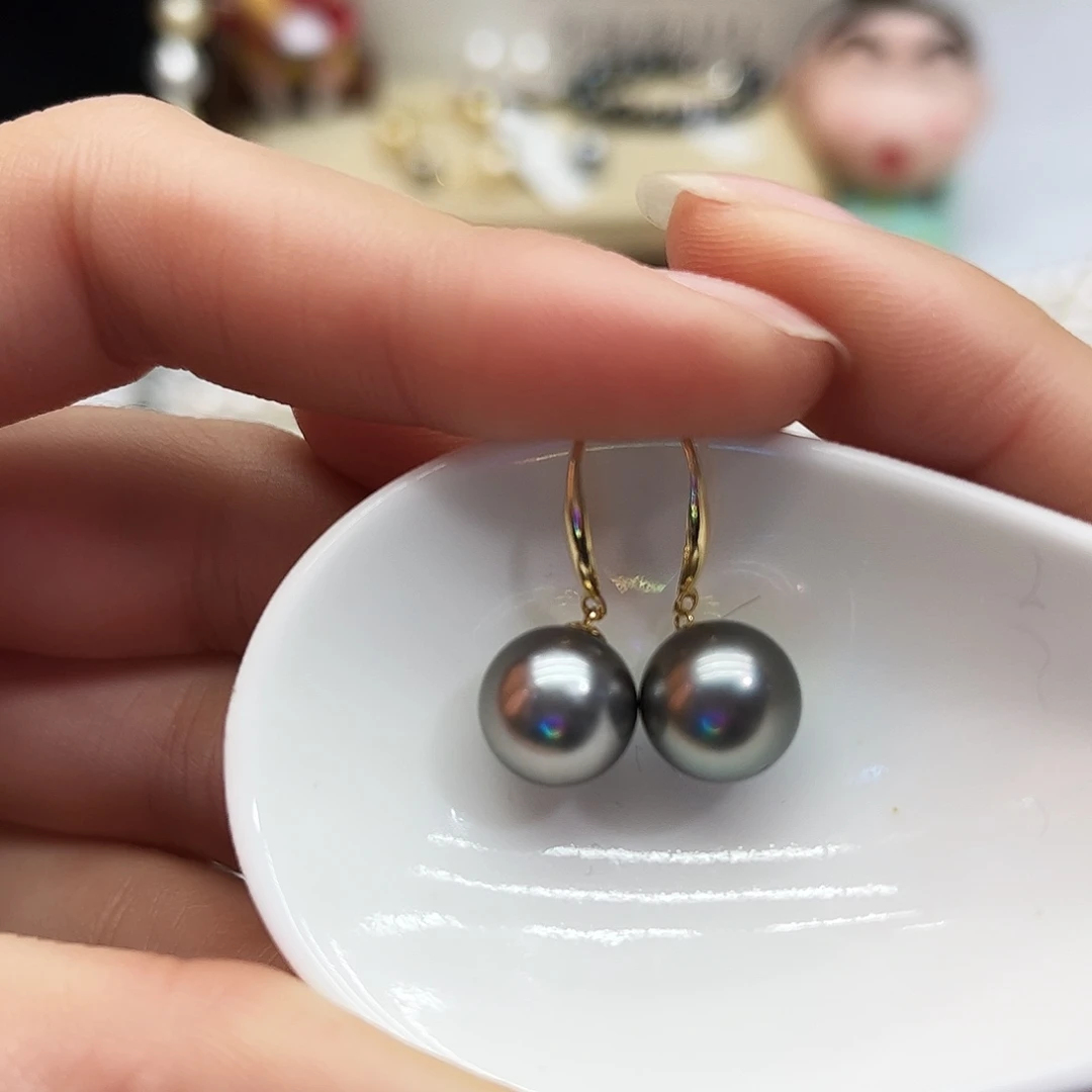 海水珍珠18K金镶嵌耳饰