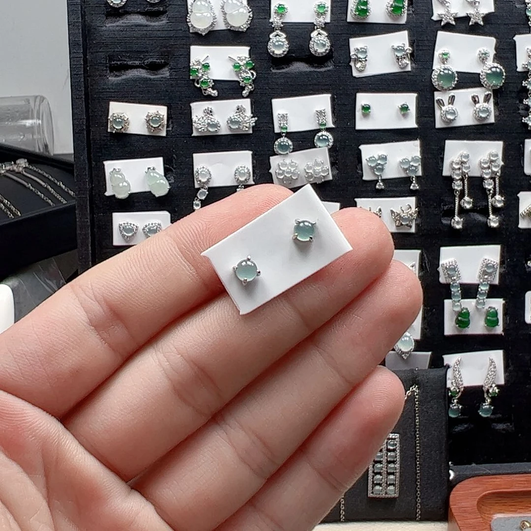 翡翠手链银S925镶嵌疑***头天然翡翠