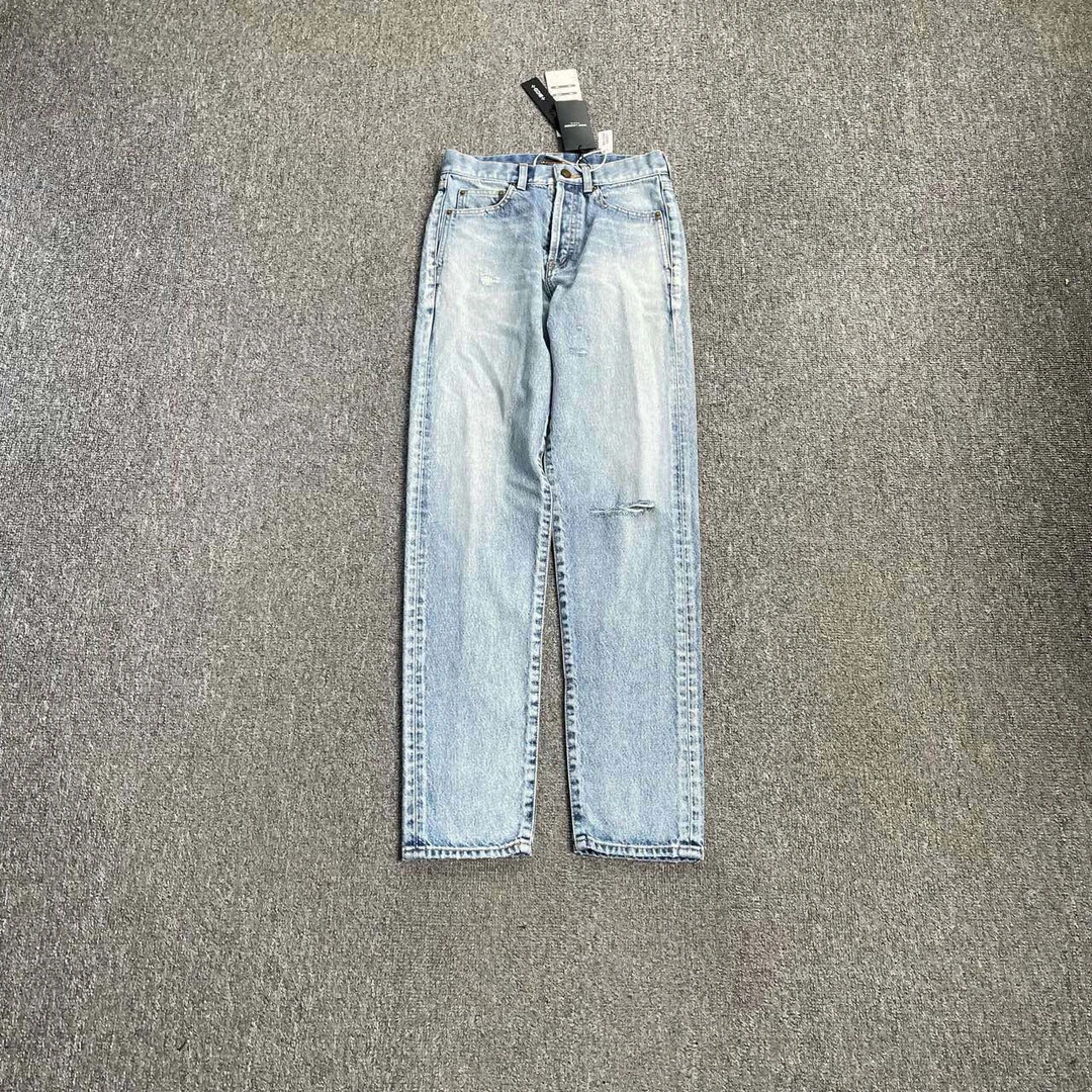 95新 YSL/圣罗兰 (bb)蓝色水洗牛仔裤 26码/905886