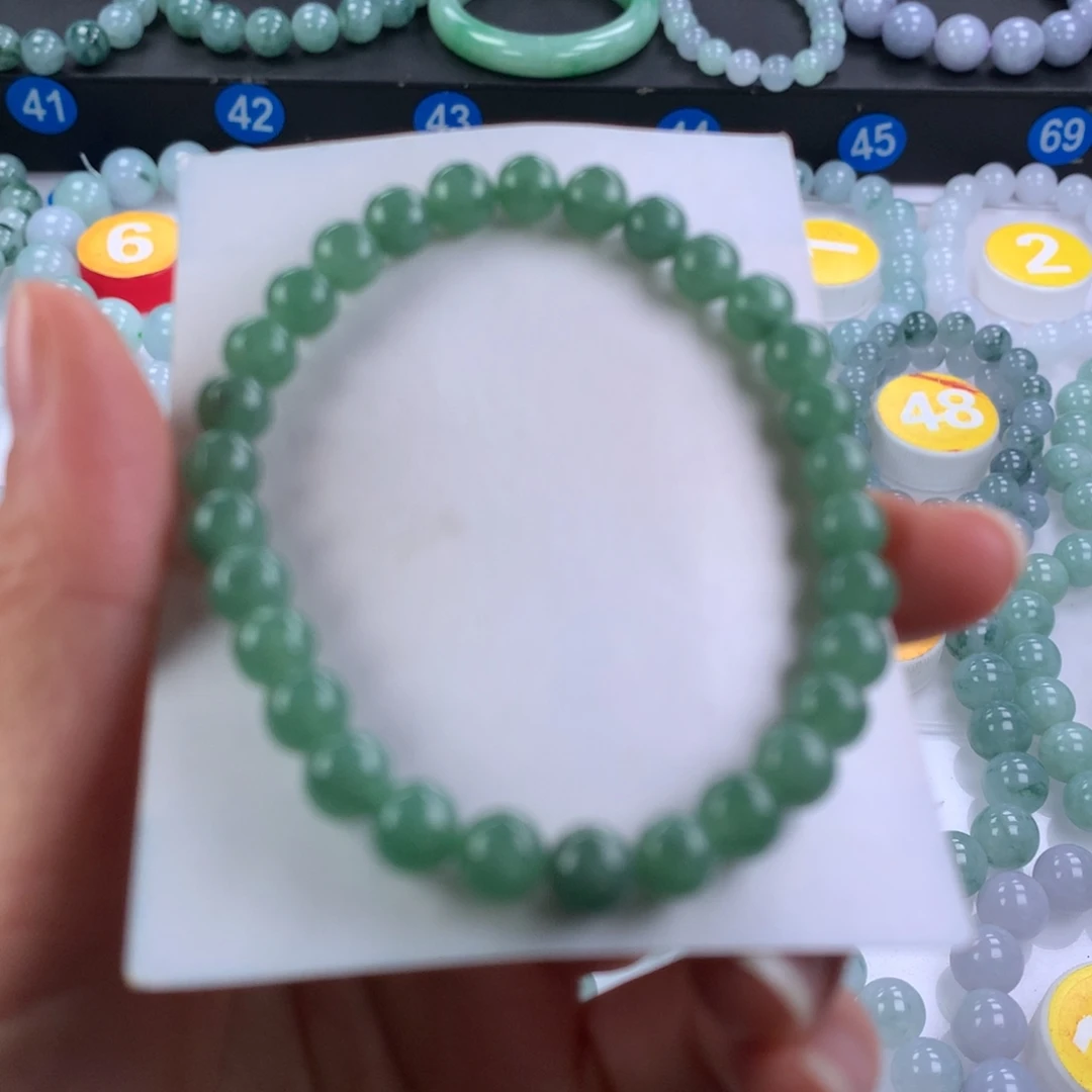 翡翠未镶嵌手链卡6.7