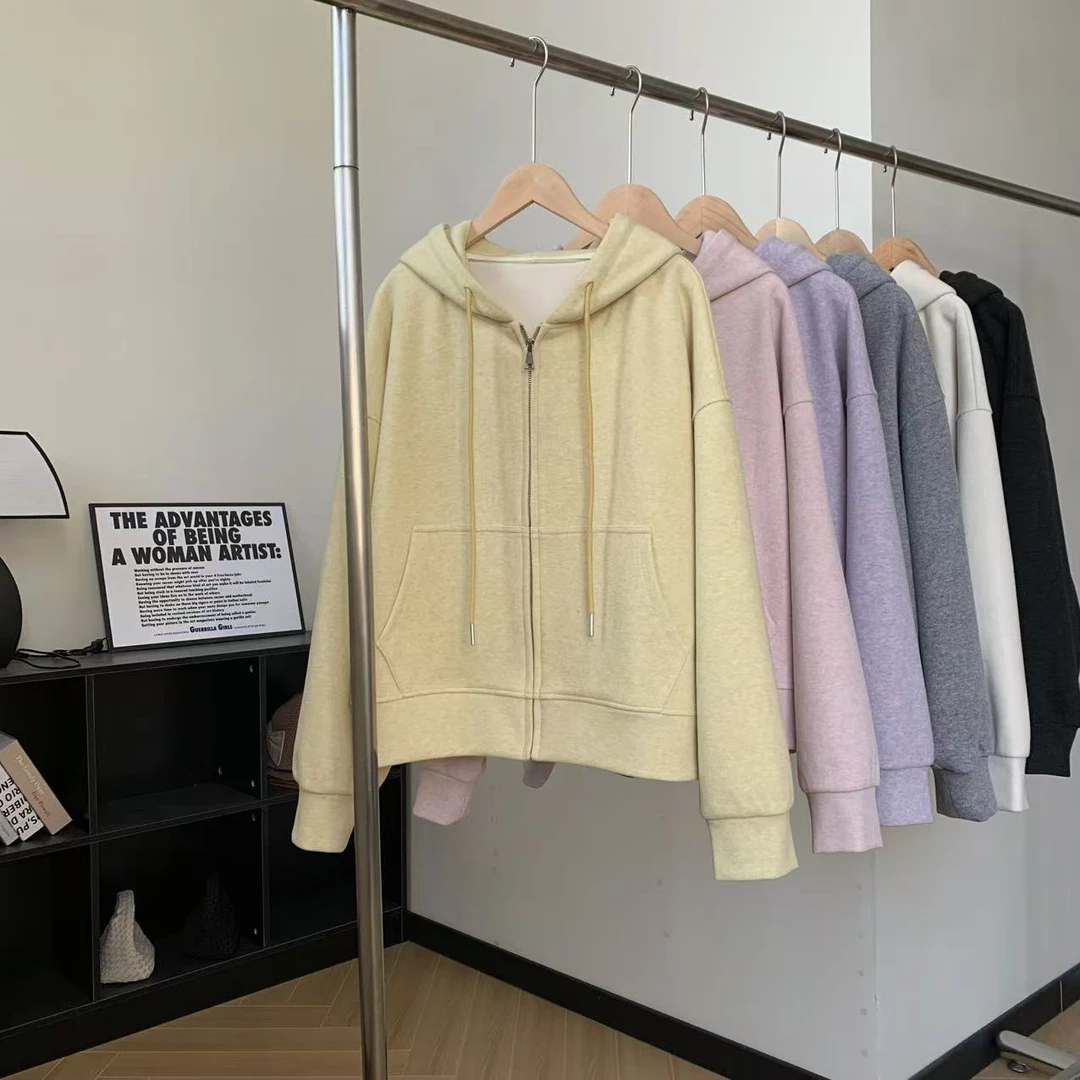 素心轻奢 2025春季新款休闲宽松连帽开衫韩版卫衣外套女