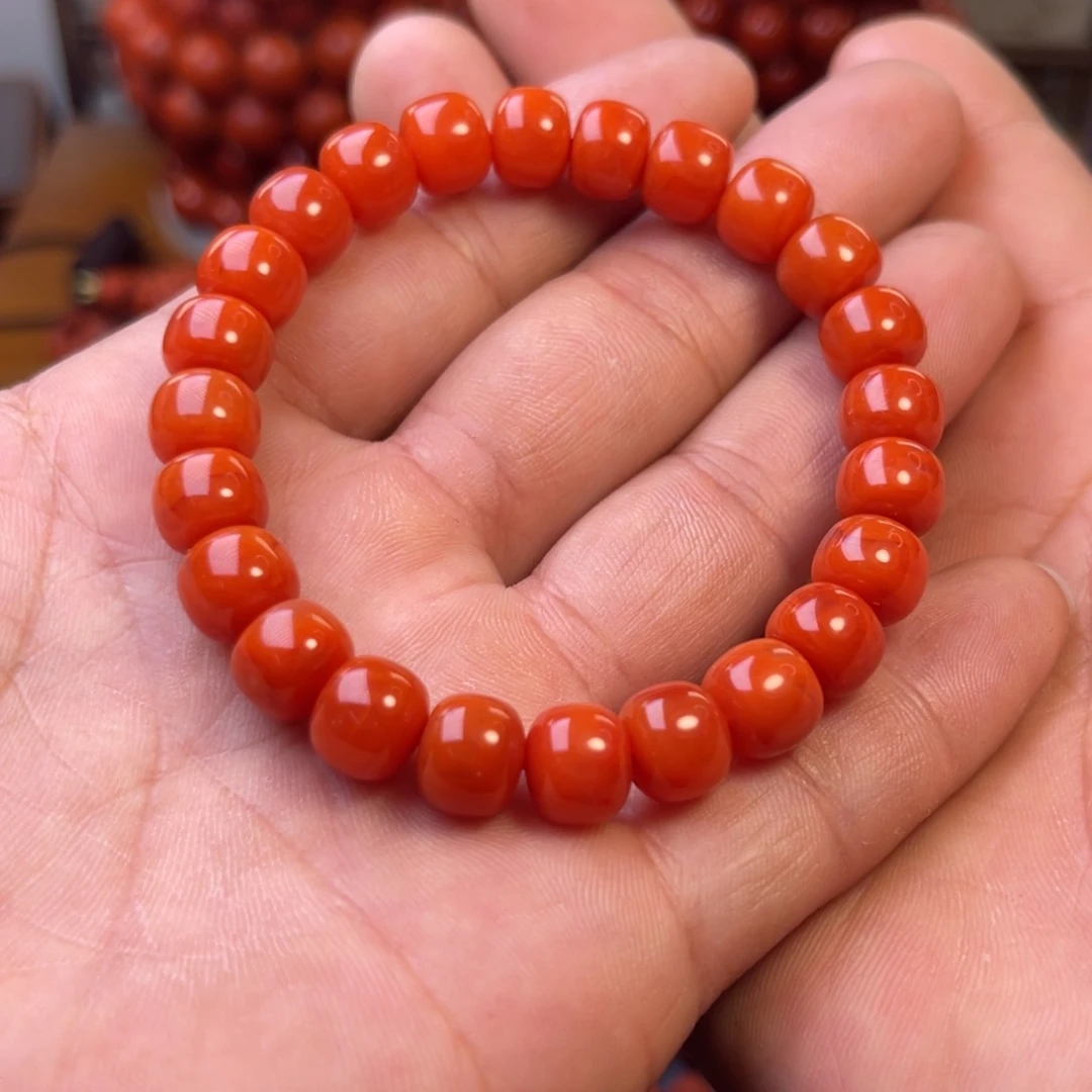 南红玛瑙未镶嵌川料精工老型手串卡9➕