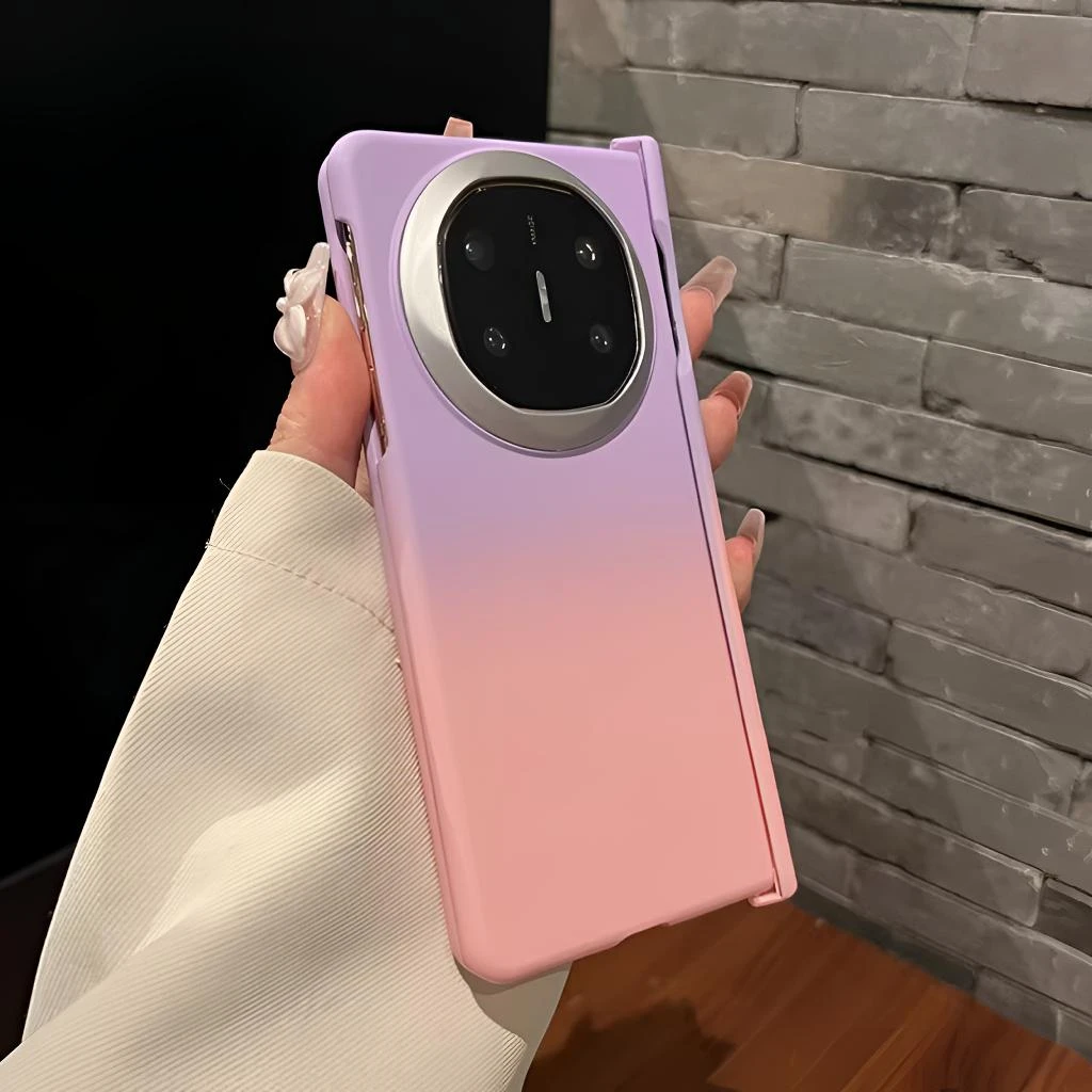 适用华为matex6手机壳折叠屏肤感渐变色中轴matex5全包防摔保护套