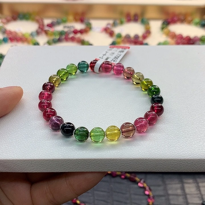 碧玺手链未镶嵌彩虹手串