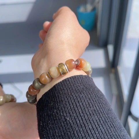 玛瑙/玉髓手链合金随机发1菩提