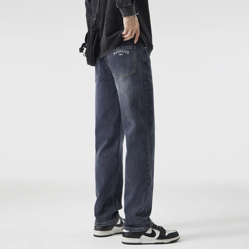 花花公子秋季春秋复古休闲宽松潮流百搭水洗牛仔裤花花公子男士直