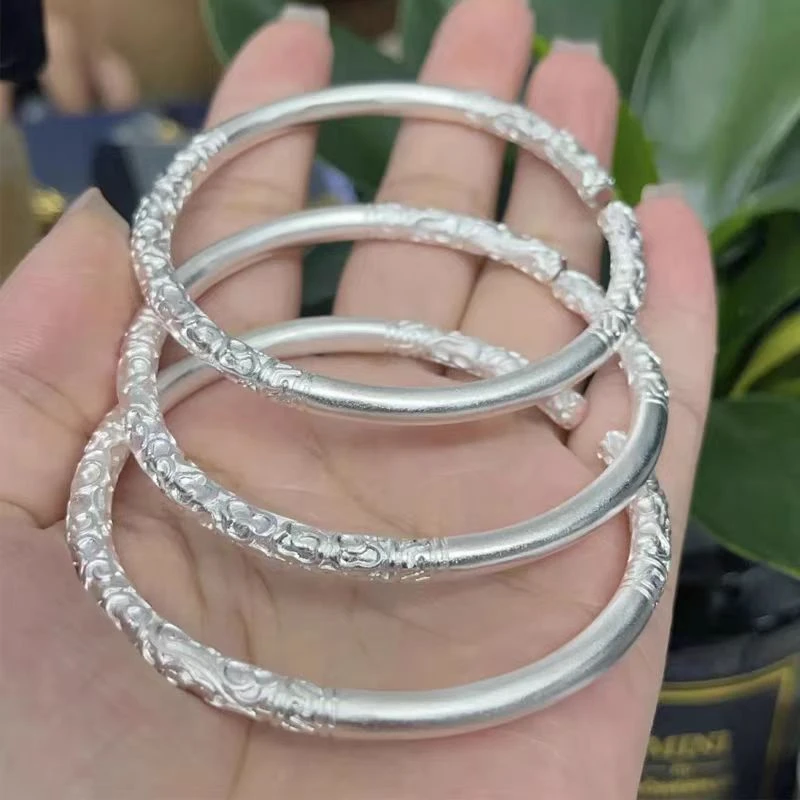 足银手镯 20号-如意金箍棒【开口】足银手镯