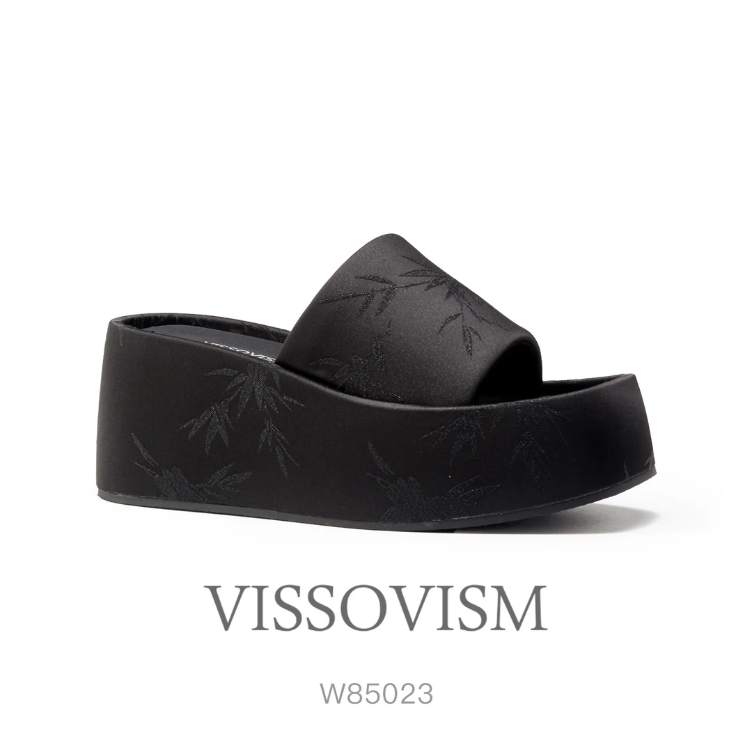 【宠粉特惠】VISSOVISM 新中式竹叶一字厚底拖鞋