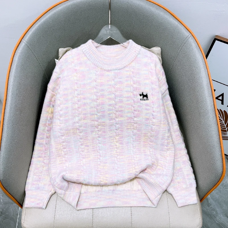 女童毛衣秋冬季新款洋气时尚儿童针织保暖休闲上衣zb3894简约童品