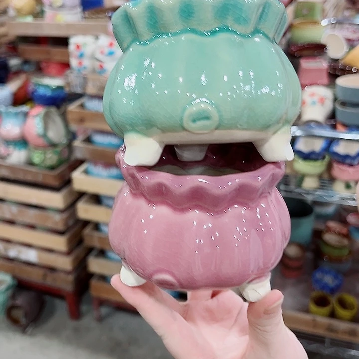 有孔，凑单福利满10元发货陶瓷多肉花盆！