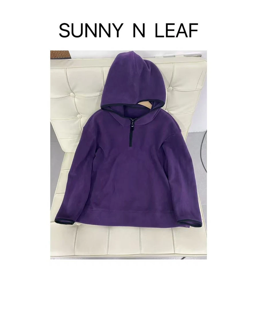 SUNNY N LEAF    双面绒时尚百搭连帽卫衣   50167