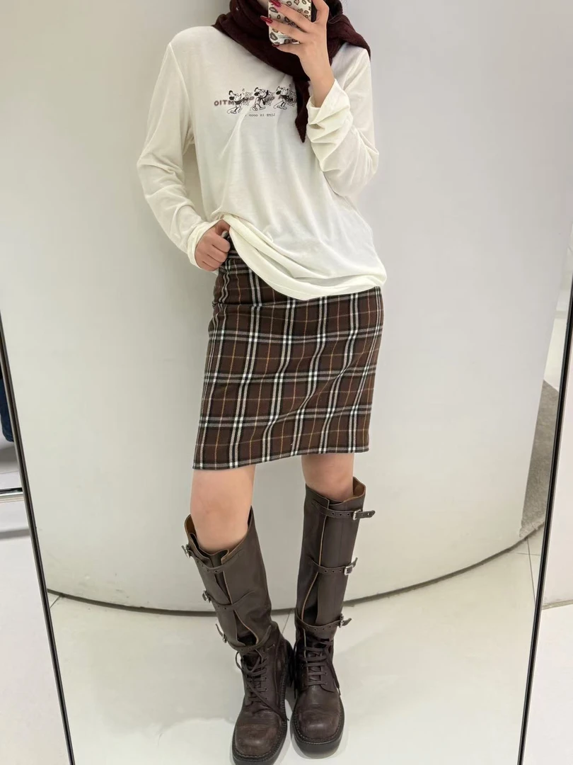 SELALAGU设计师品牌2024秋冬新款百搭羊绒蛋白自发热长袖T恤