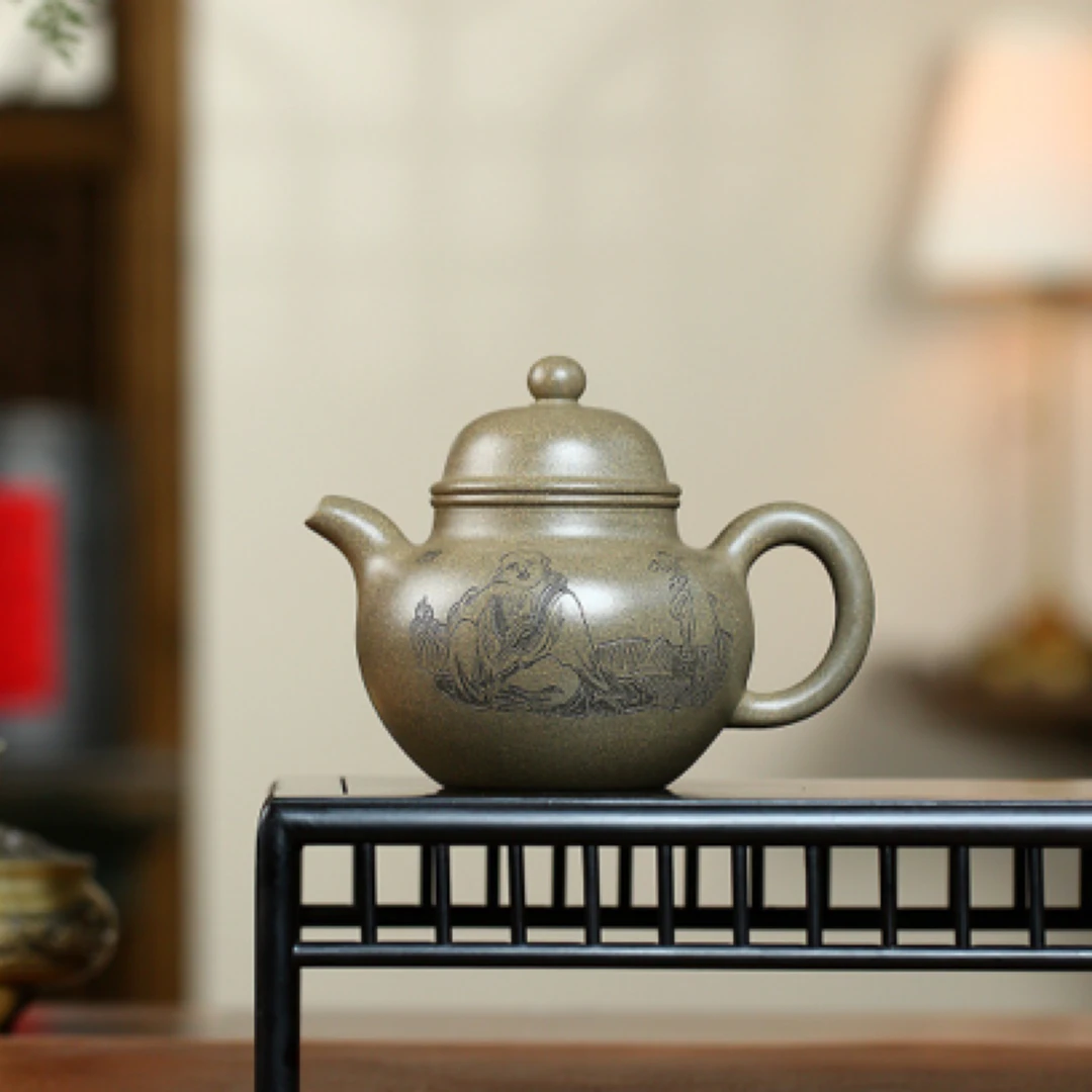 【掇球】 紫砂壶 范林强 作品家藏原矿青段泥.280cc