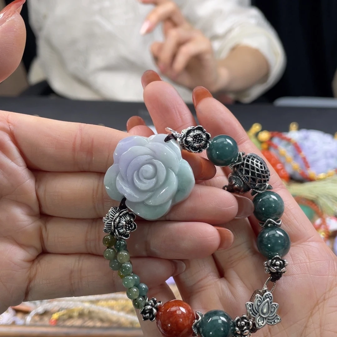 翡翠未镶嵌手链代编织