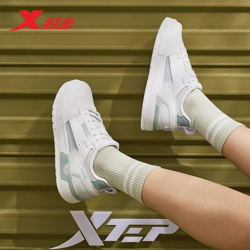 XTEP/特步裂变板鞋女鞋夏季款小白鞋轻便时尚潮流百搭休闲鞋DX