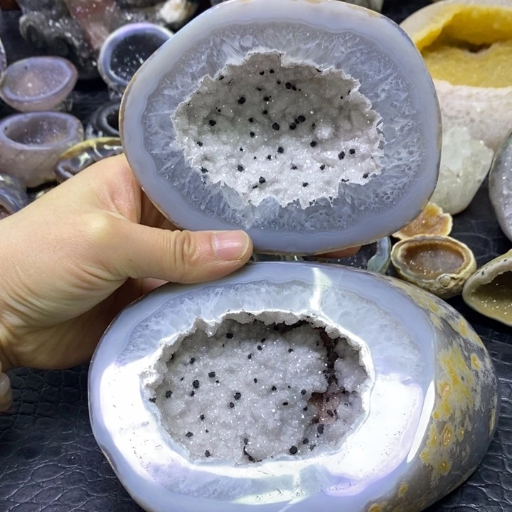 未镶嵌珠宝半成品水晶雪景奇石盆