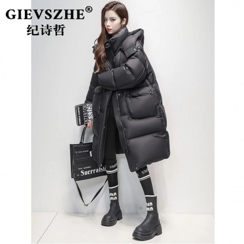 纪诗哲时尚中长款百搭羽绒服女2025冬季新款韩版休闲百搭保暖外套