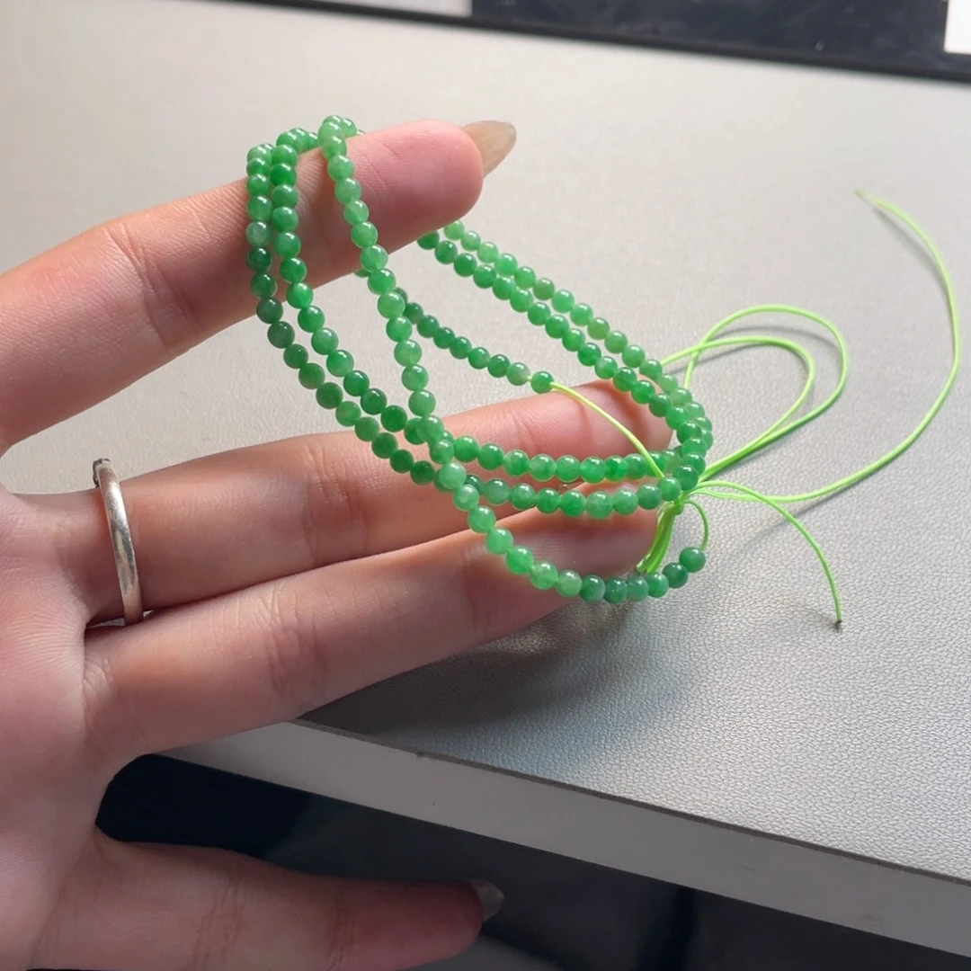 定制翡翠未镶嵌甜绿缅