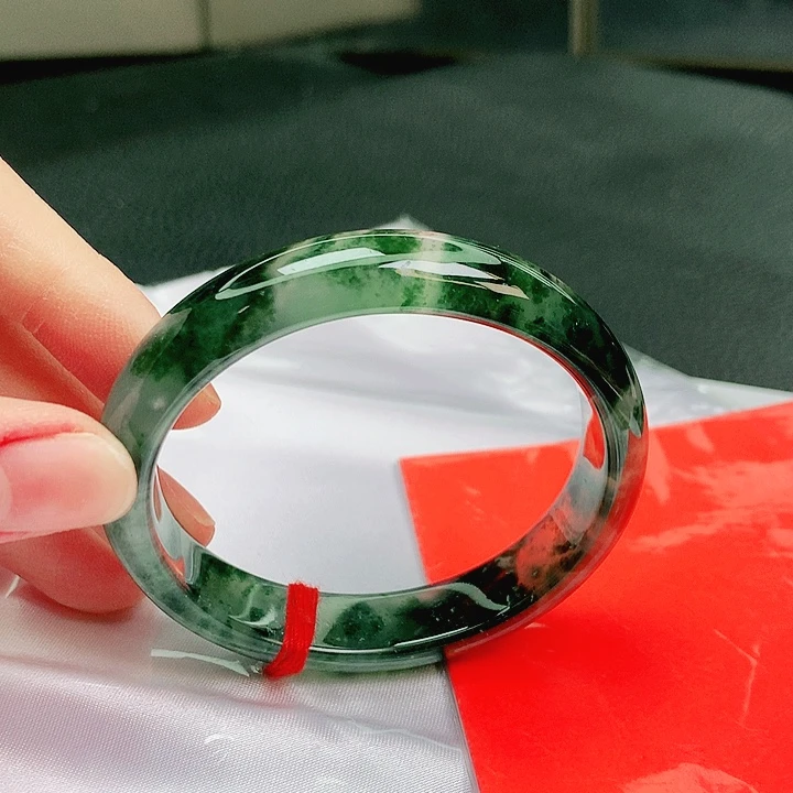 翡翠未镶嵌手镯缅甸天然a货翡翠手镯53贵