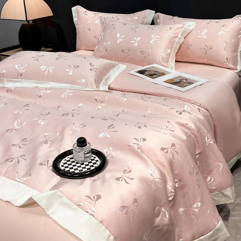 路约威格轻奢A类提花冰丝夏凉被四件套凉感水洗空调被可机洗双人