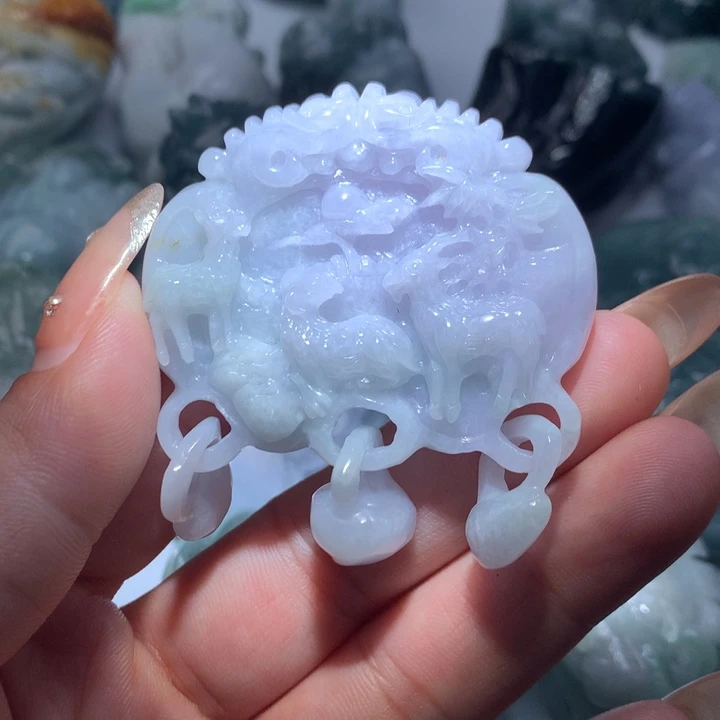 翡翠未镶嵌颈饰保真天然A货翡翠