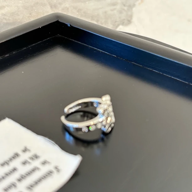 铜合金戒指 方形镂空戒指JZ1767